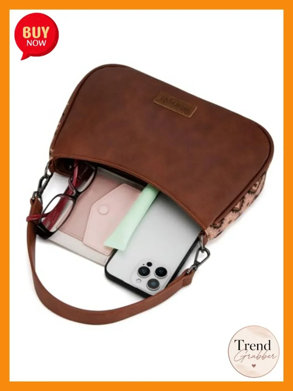 Aztec Hobo Crossbody Purse with Detachable Strap